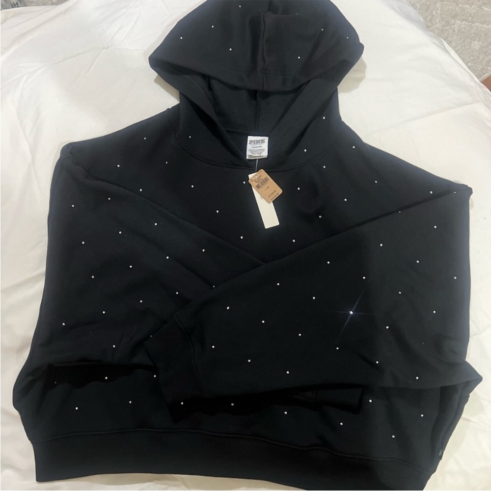 Studded cropped hoodie by Pink